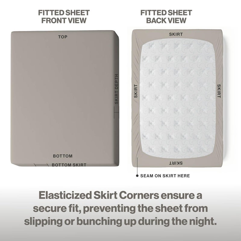 Superity Linen Superity Luxurious Hotel Quality Full XL Fitted Sheet 100% Cotton Ultra Soft  Skin-Friendly & Hypoallergenic Deep Pocket Fits 16 Mattress Easy Care & Snug Fit (Full XL Size -54 x 80) - Image 4